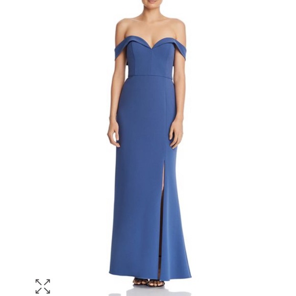 Aidan Mattox Dresses & Skirts - Blue Aidan Mattox Off-The-Shoulder Gown
